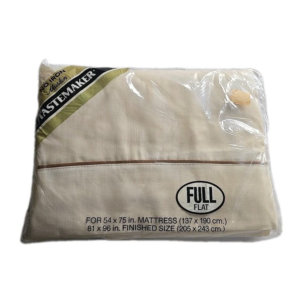 NEW Vintage Tastemaker Soft No-Iron Muslin Bedding‎ Full Flat Sheet Set 54"x75"